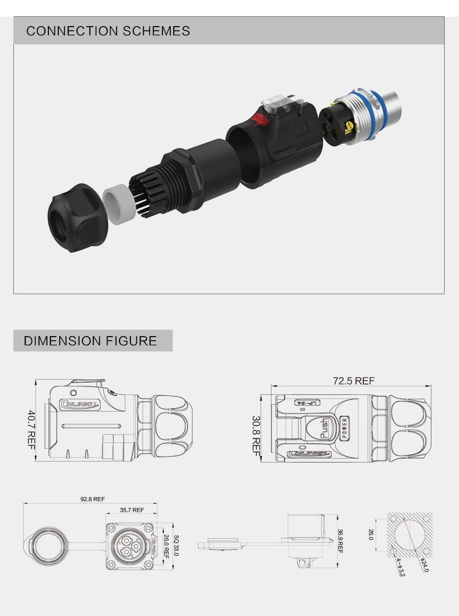 LP24 24 Pin IP67 Male and Female Electrical Signal Cable Connector (14)